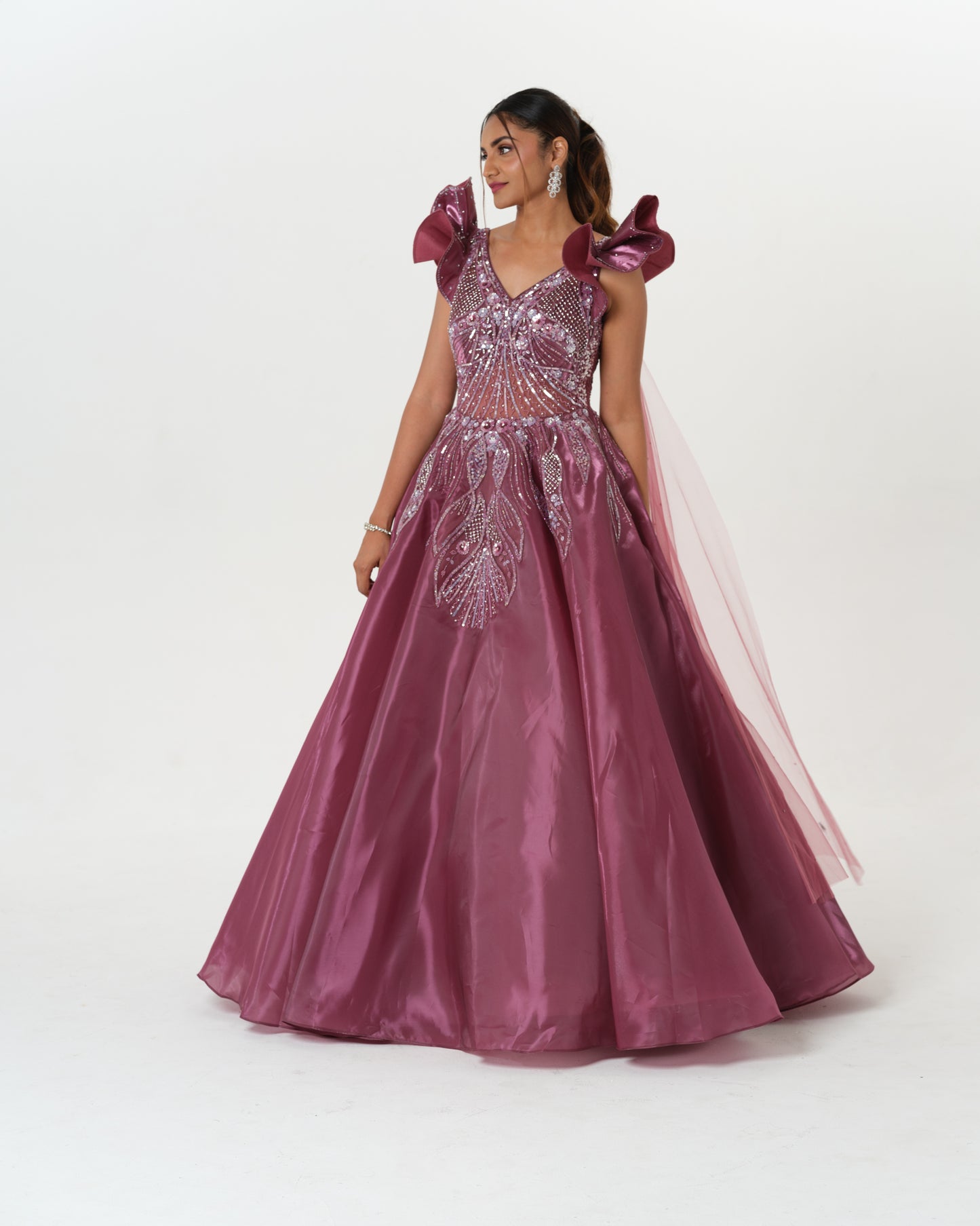 Wine dramatic gown