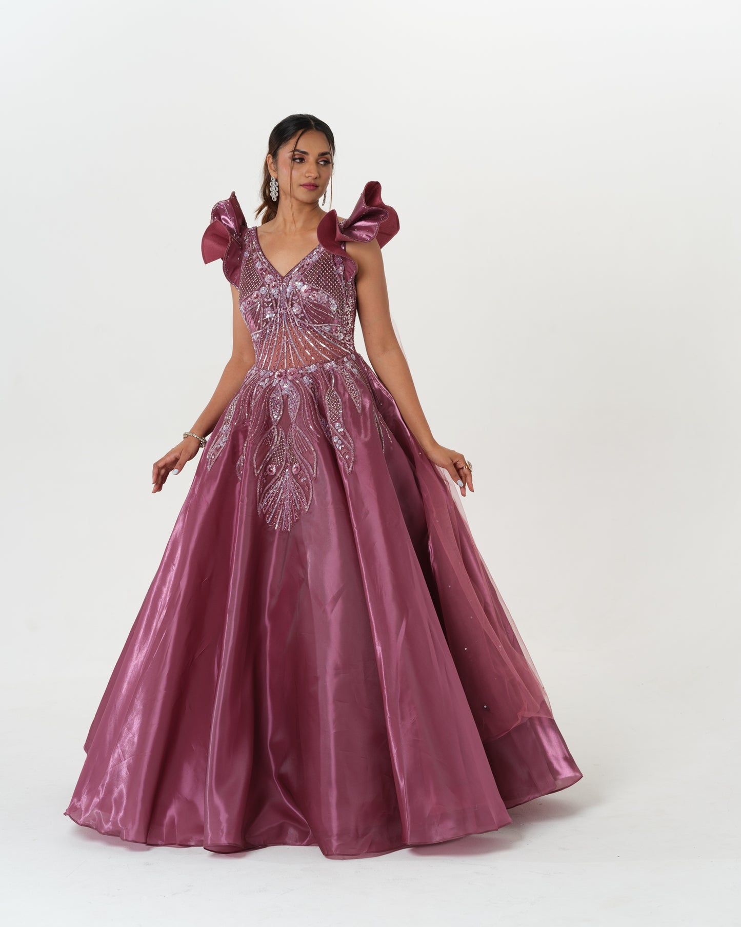 Wine dramatic gown