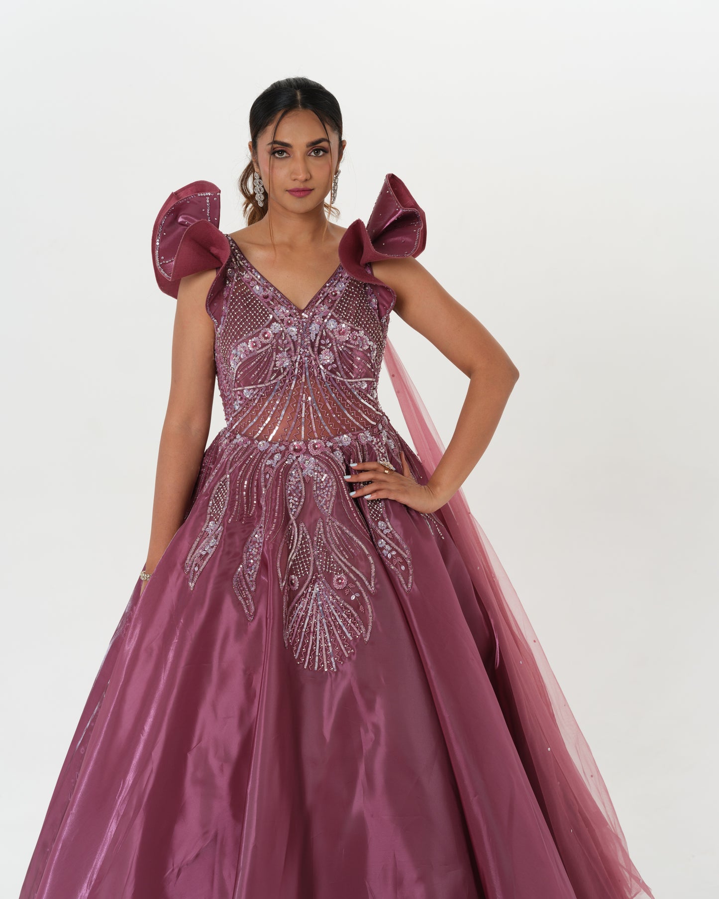 Wine dramatic gown