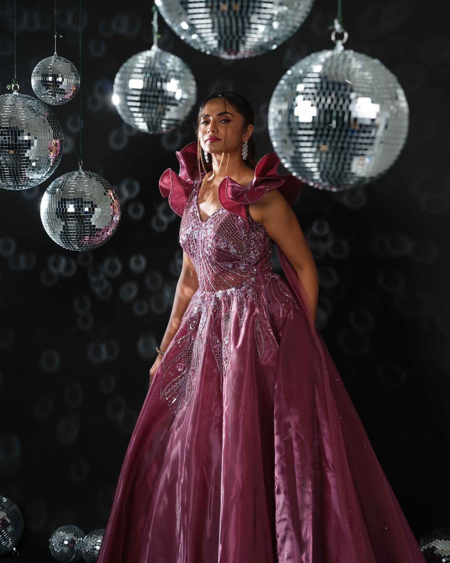 Wine dramatic gown
