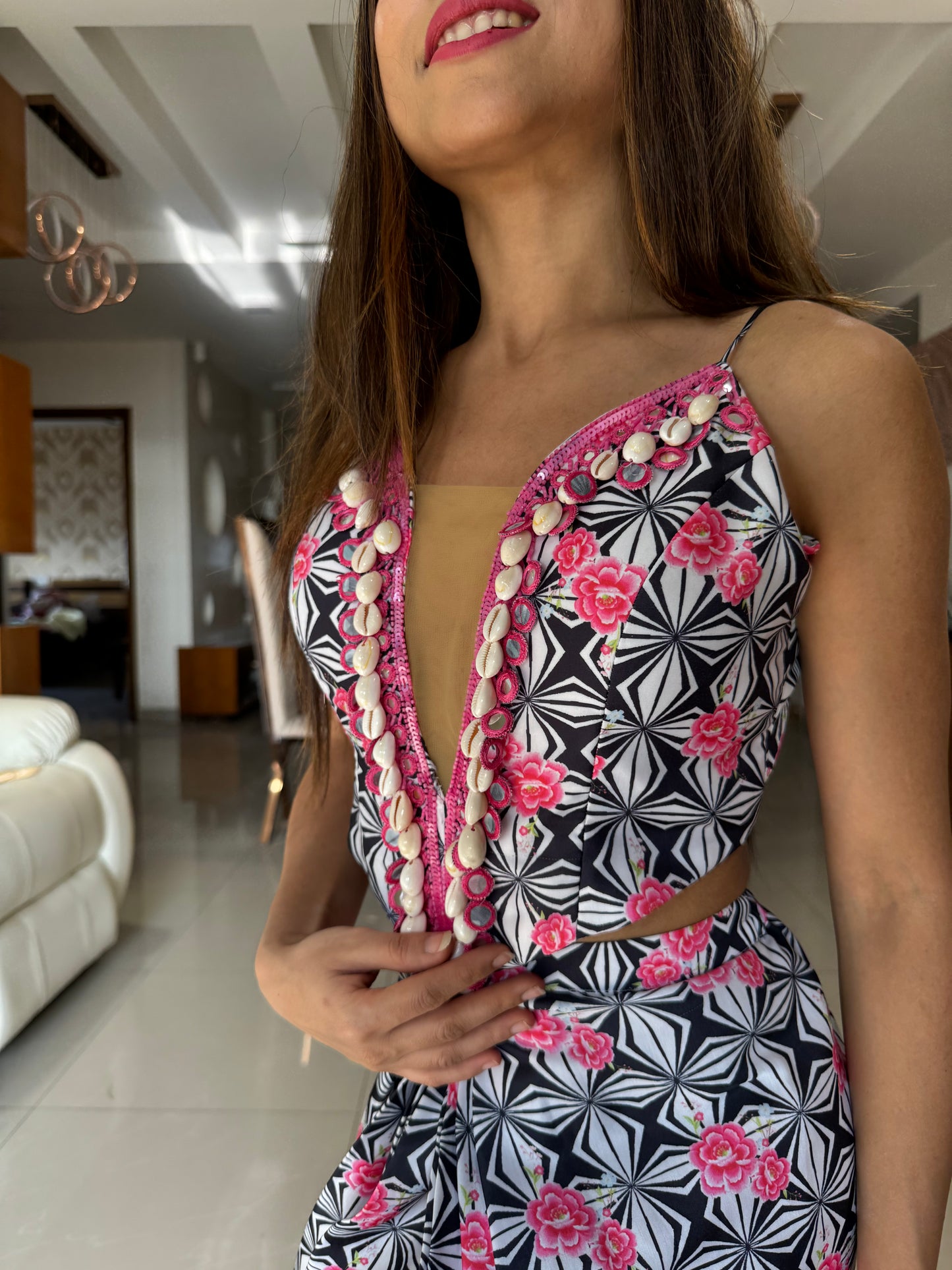 Boho-monochrome gown