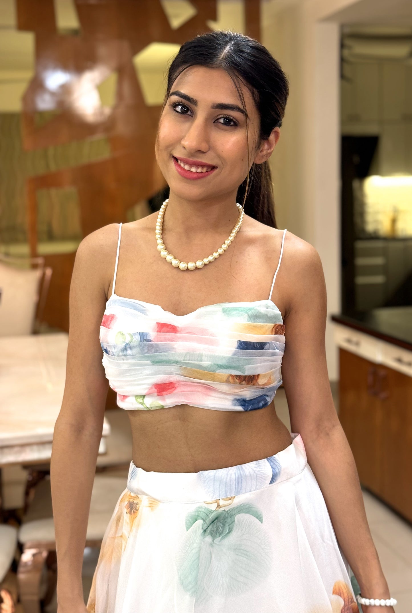 Delicate florals skirt set