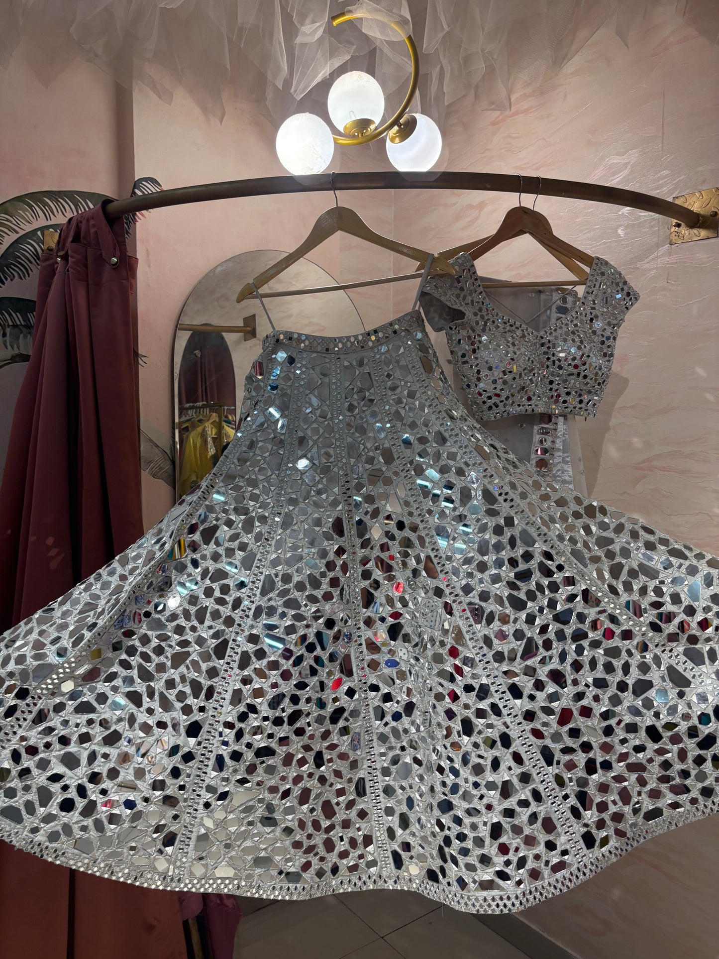Mirror work lehenga