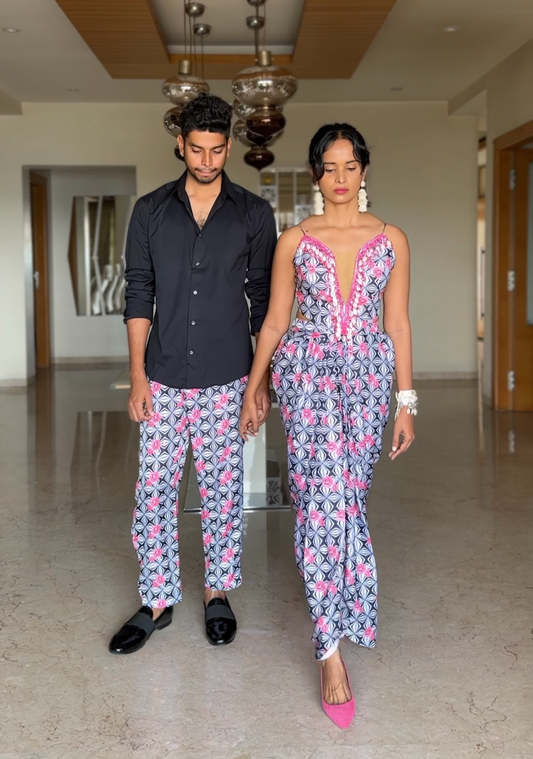 Boho-monochrome gown