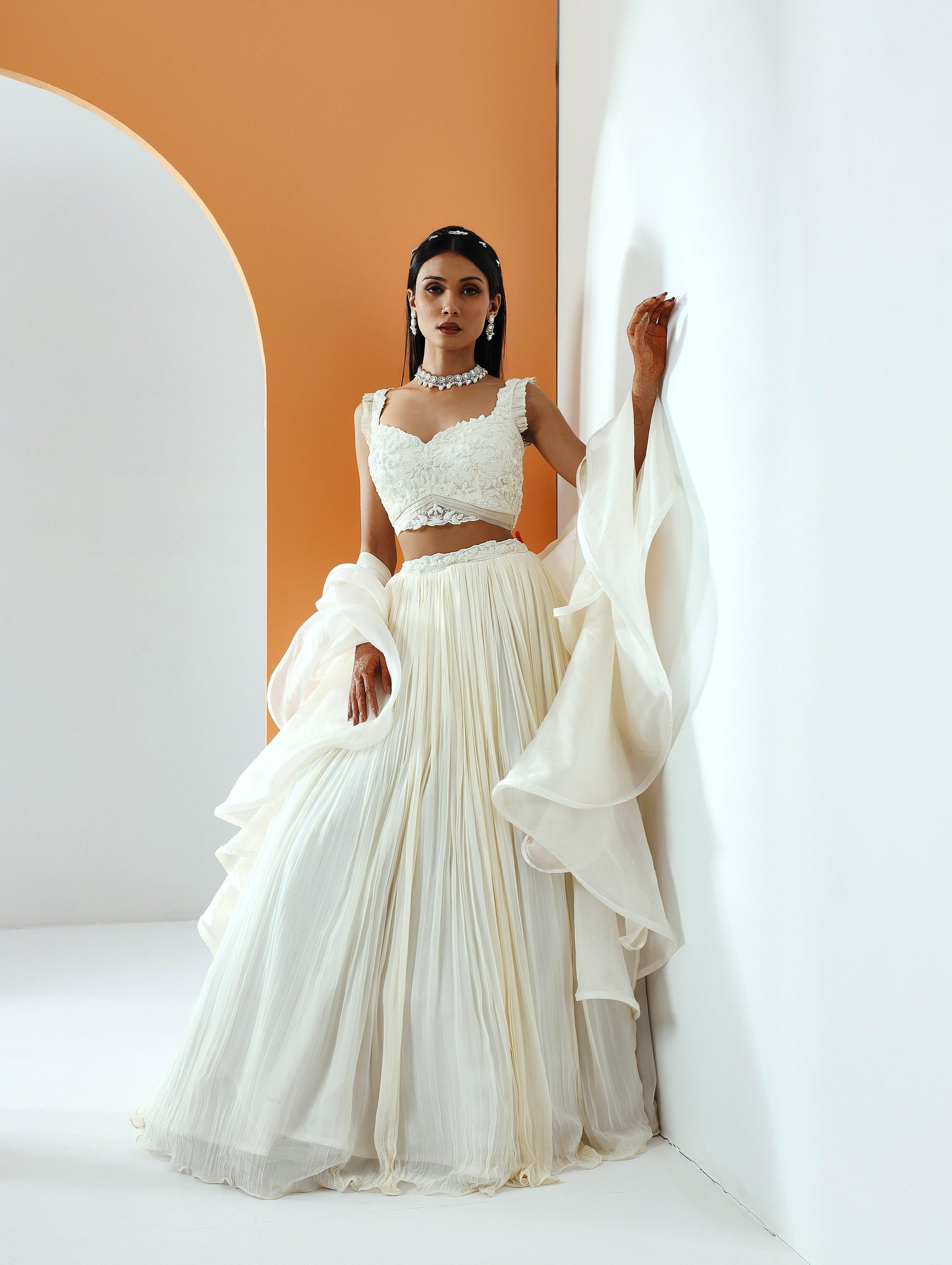 Amara ivory lehenga set - Nishi Madaan Label