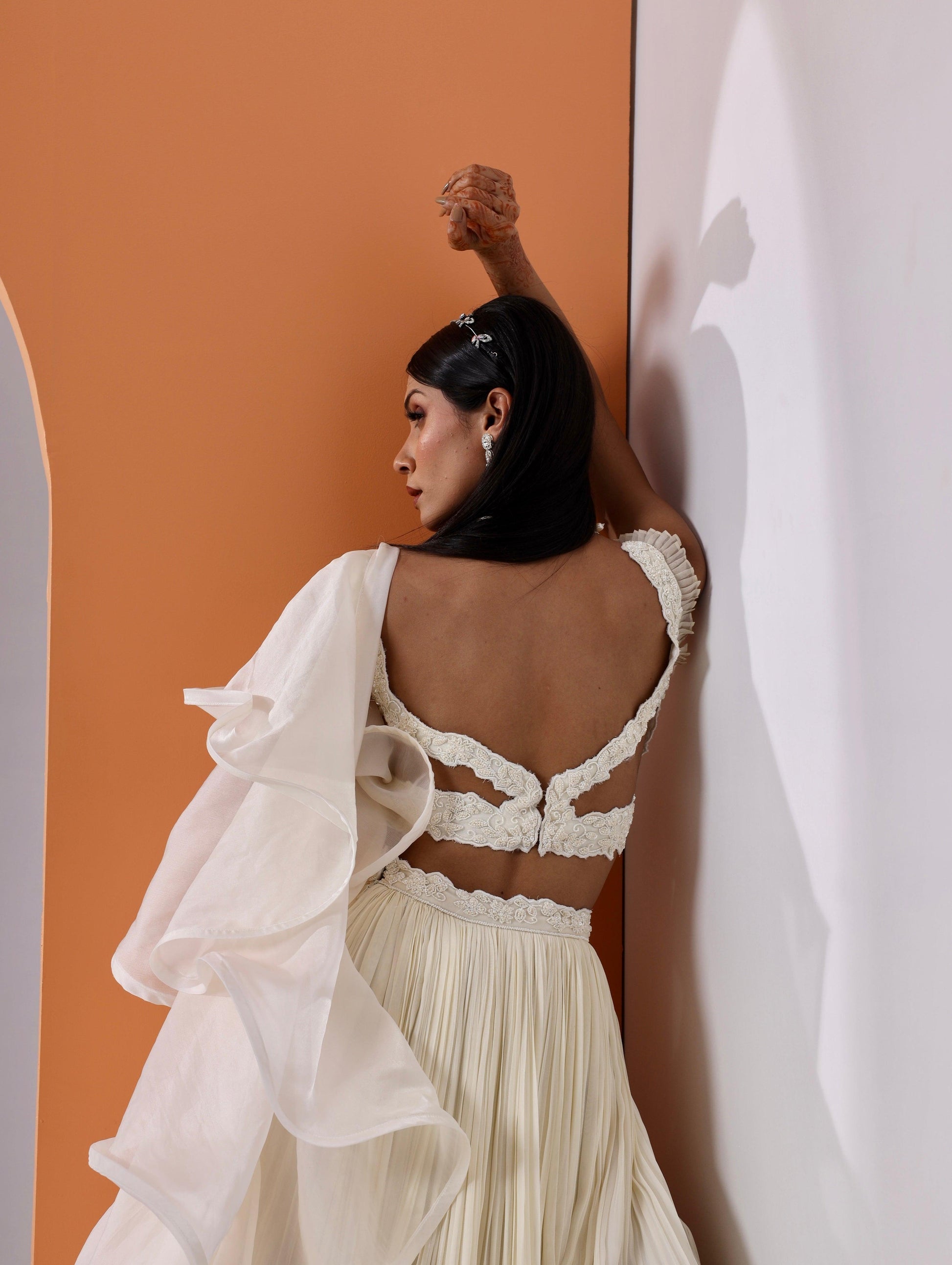 Amara ivory lehenga set - Nishi Madaan Label