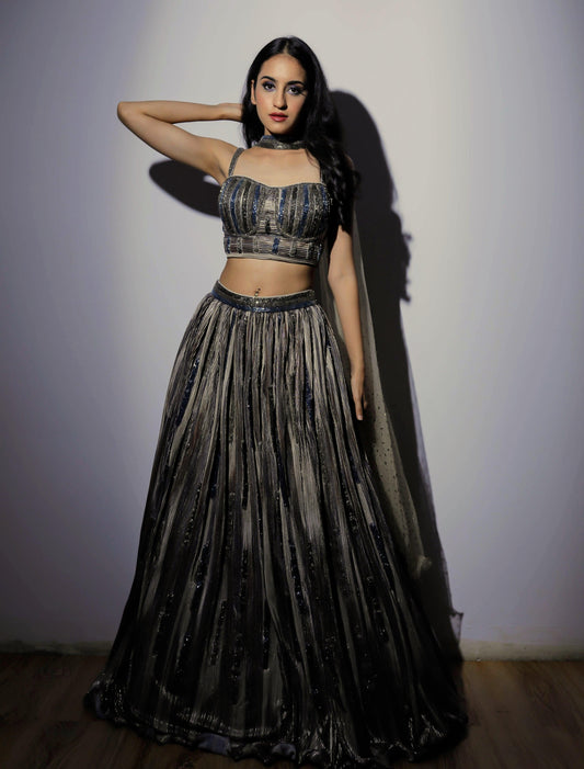 An earthy lehenga set with corset blouse - Nishi Madaan Label