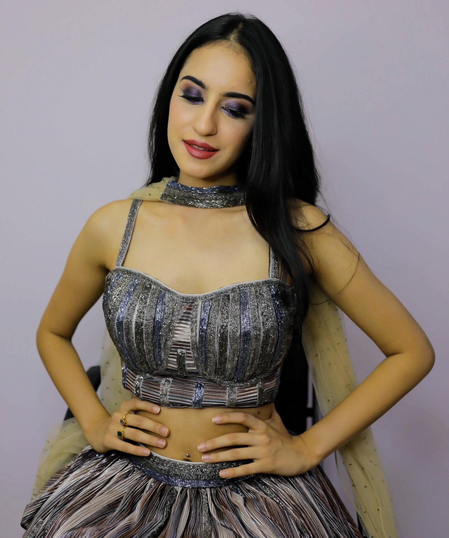 An earthy lehenga set with corset blouse - Nishi Madaan Label