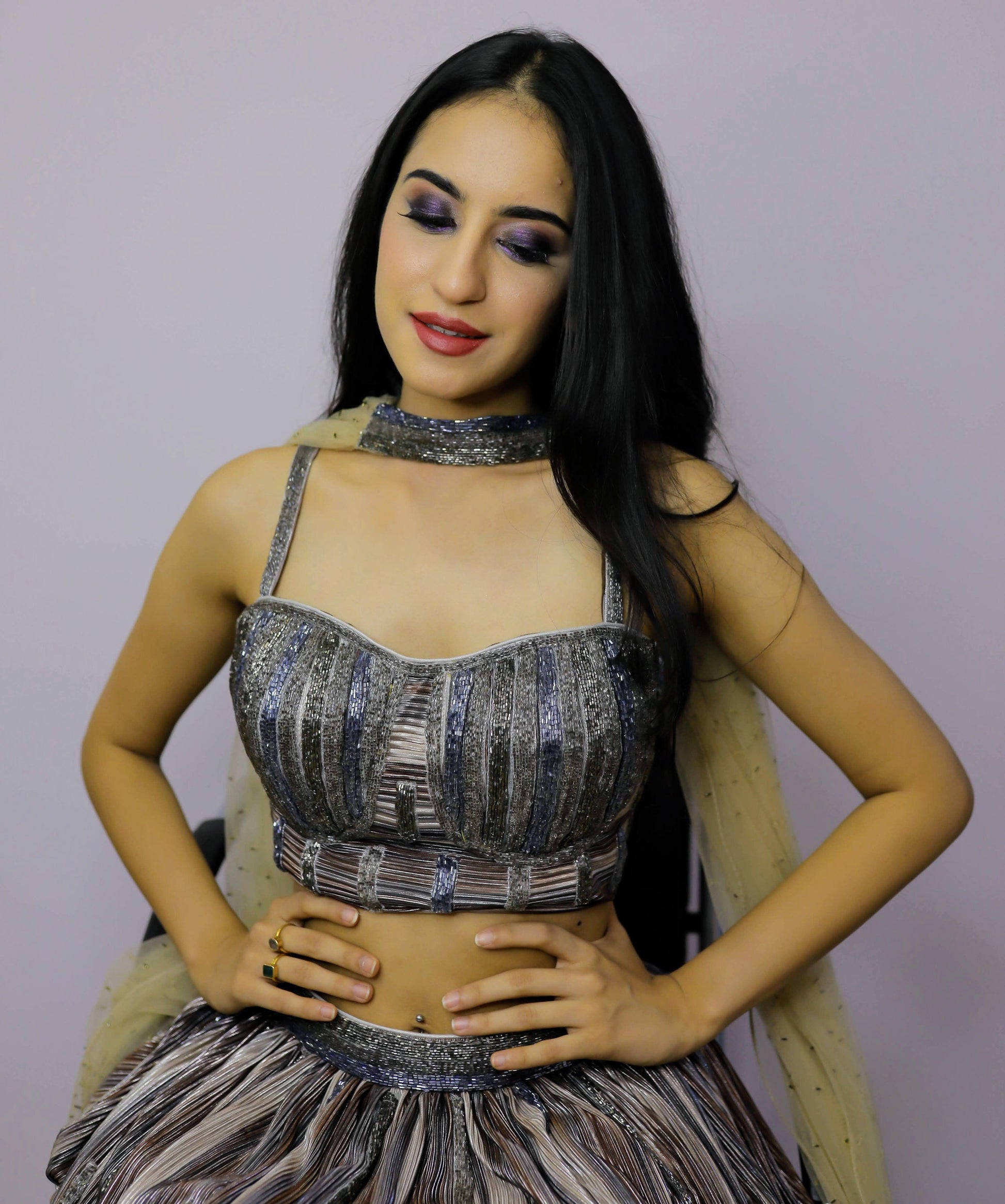 An earthy lehenga set with corset blouse - Nishi Madaan Label