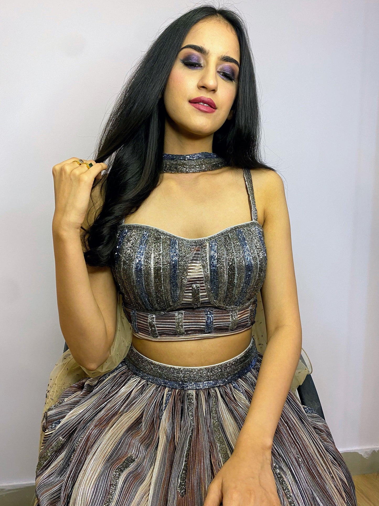 An earthy lehenga set with corset blouse - Nishi Madaan Label