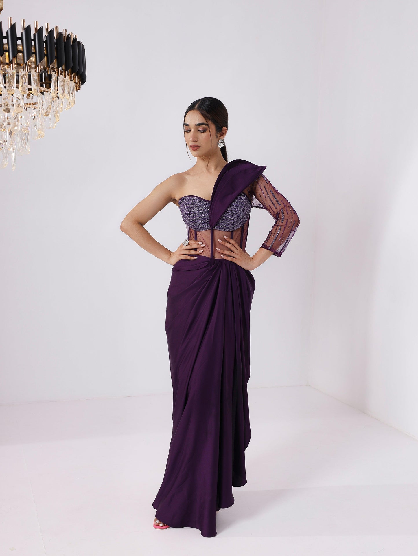 Audrey asymmetrical gown - Nishi Madaan Label