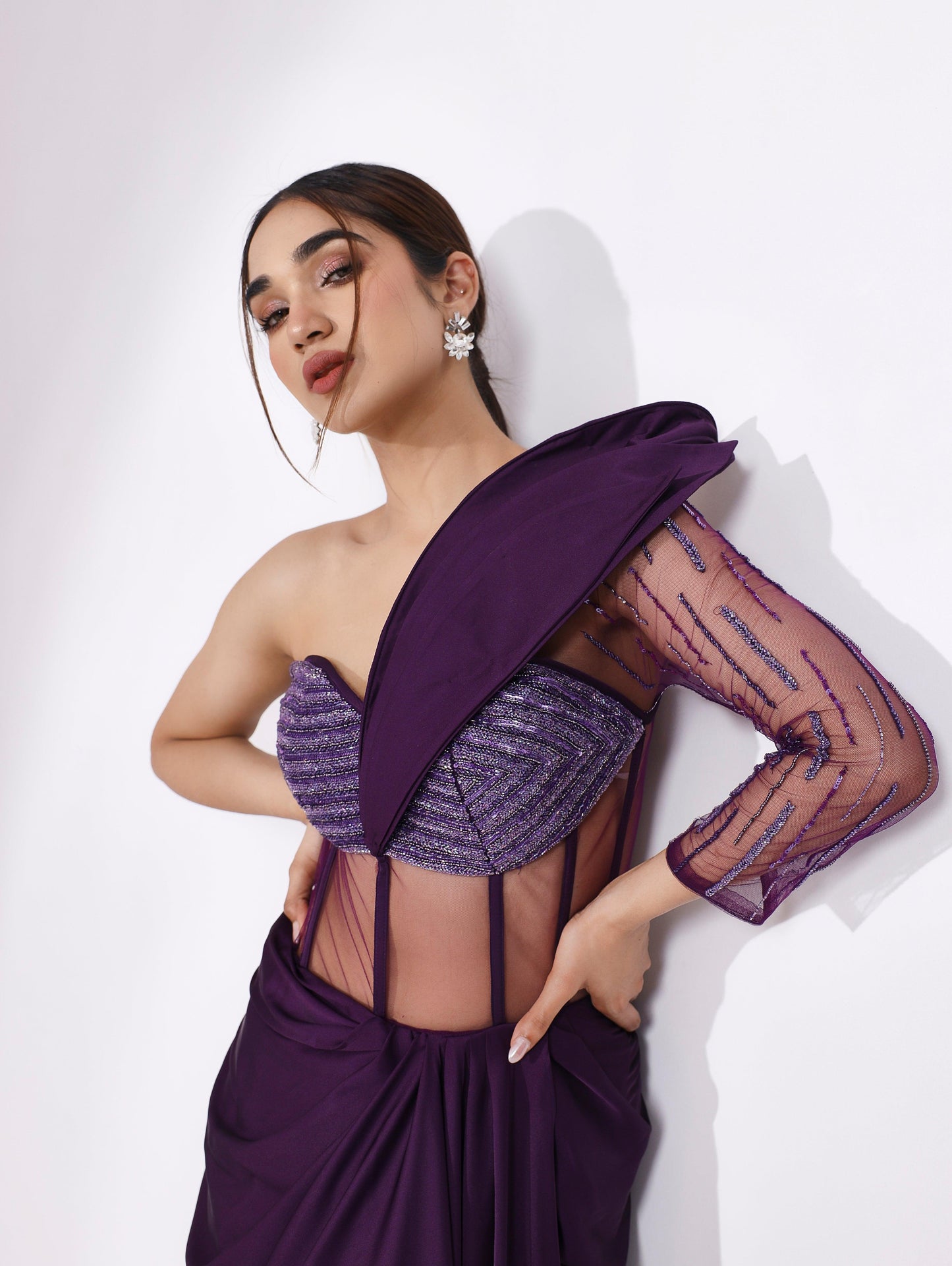 Audrey asymmetrical gown - Nishi Madaan Label