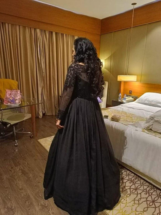 Cocktail gown with embellished necklines - Nishi Madaan Label