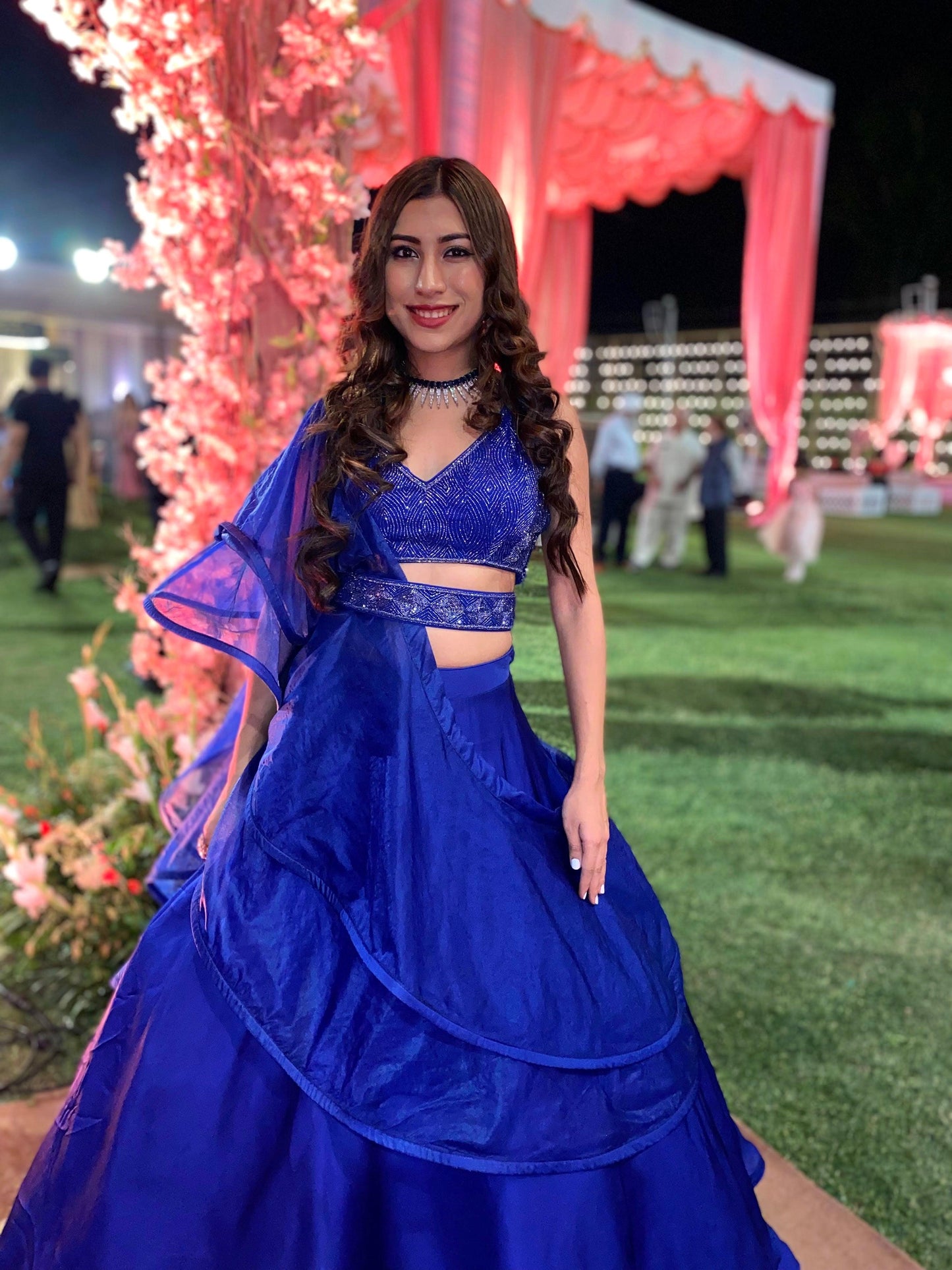 Royal blue lehenga set - Nishi Madaan Label