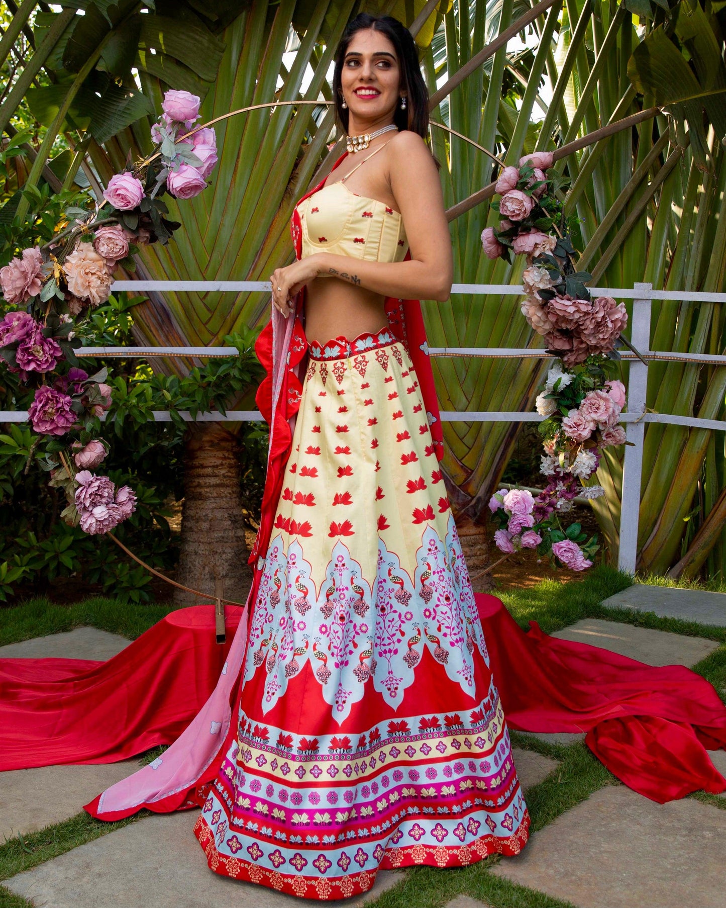 The 'floret' printed lehenga set - Nishi Madaan Label