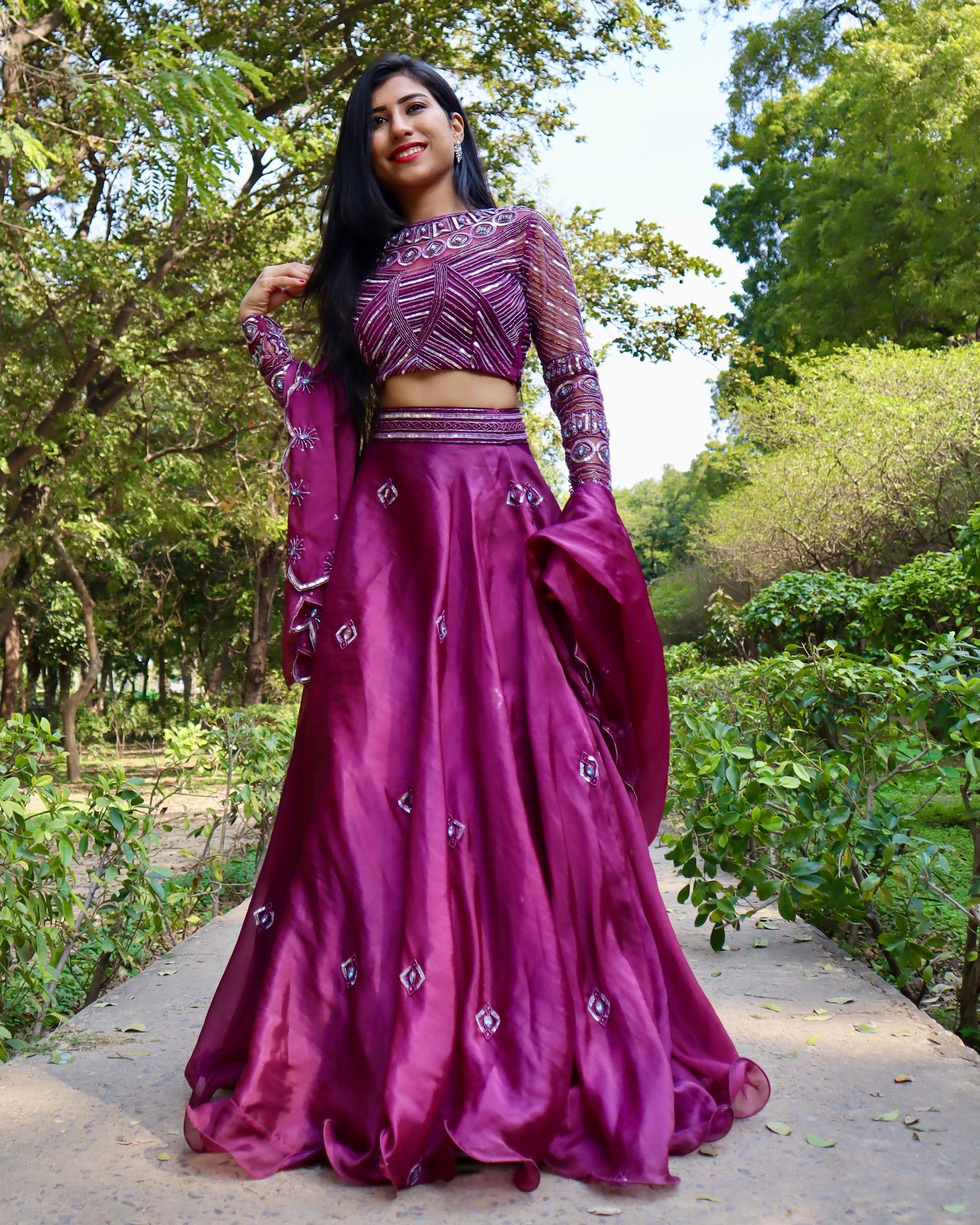 The modern plum lehenga - Nishi Madaan Label
