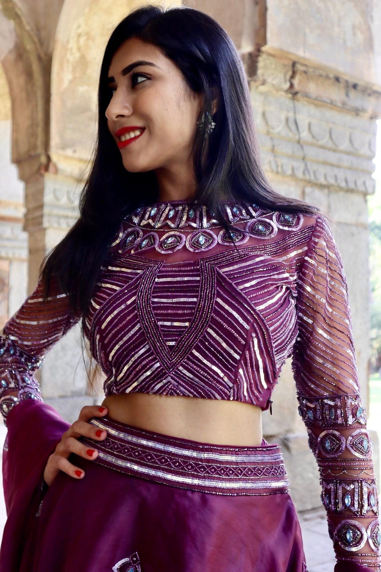 The modern plum lehenga - Nishi Madaan Label