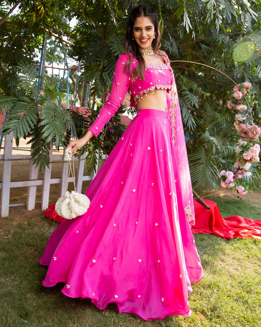 The 'Pretty in pink' lehenga set - Nishi Madaan Label