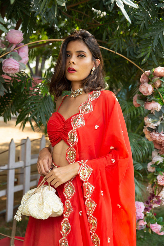 The 'Red alert' lehenga - Nishi Madaan Label