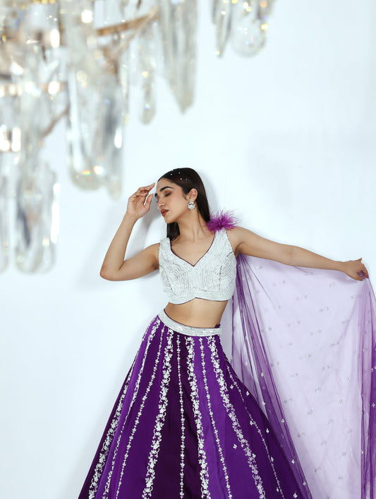 Viona purple lehenga set - Nishi Madaan Label