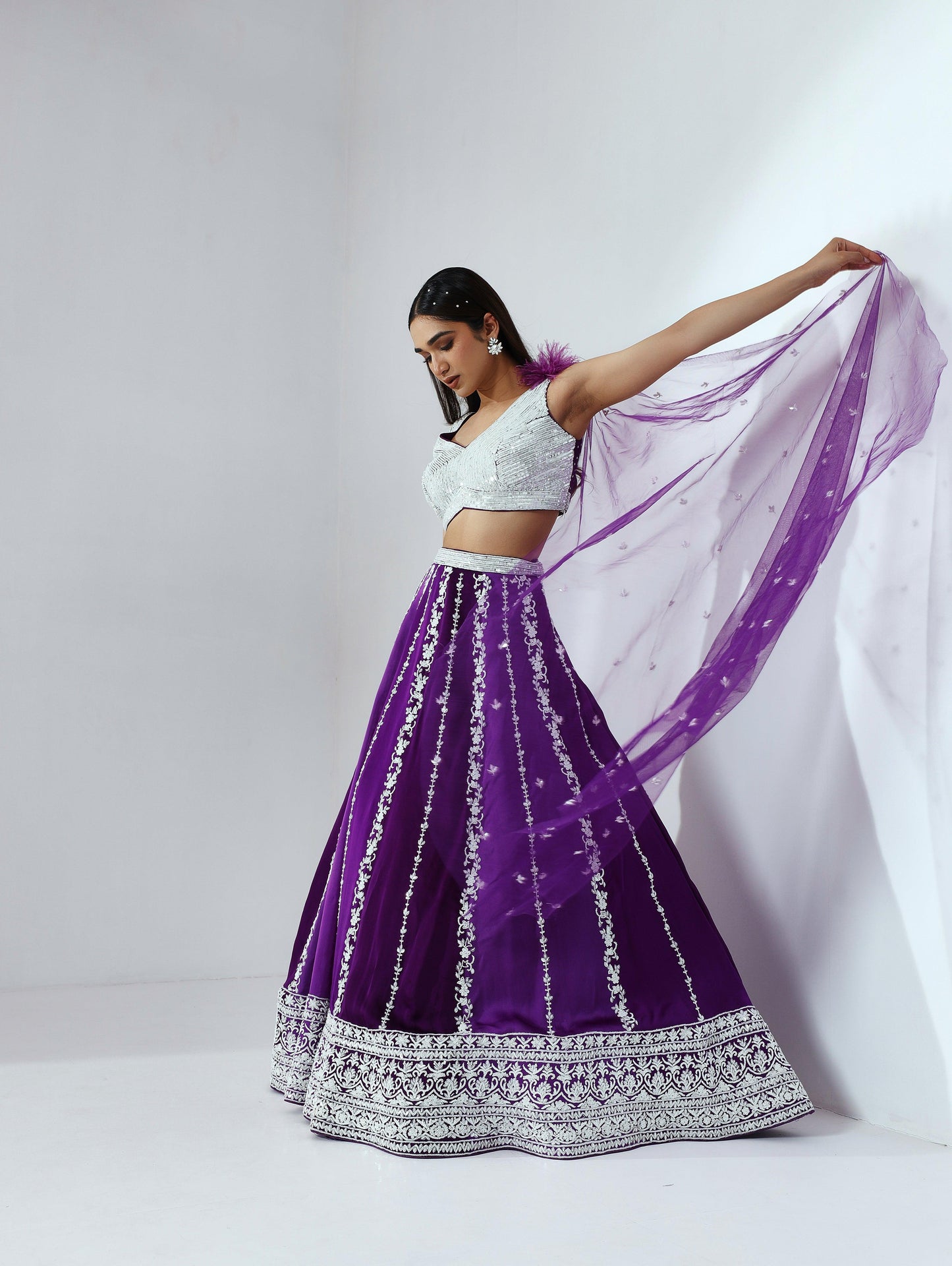 Viona purple lehenga set - Nishi Madaan Label