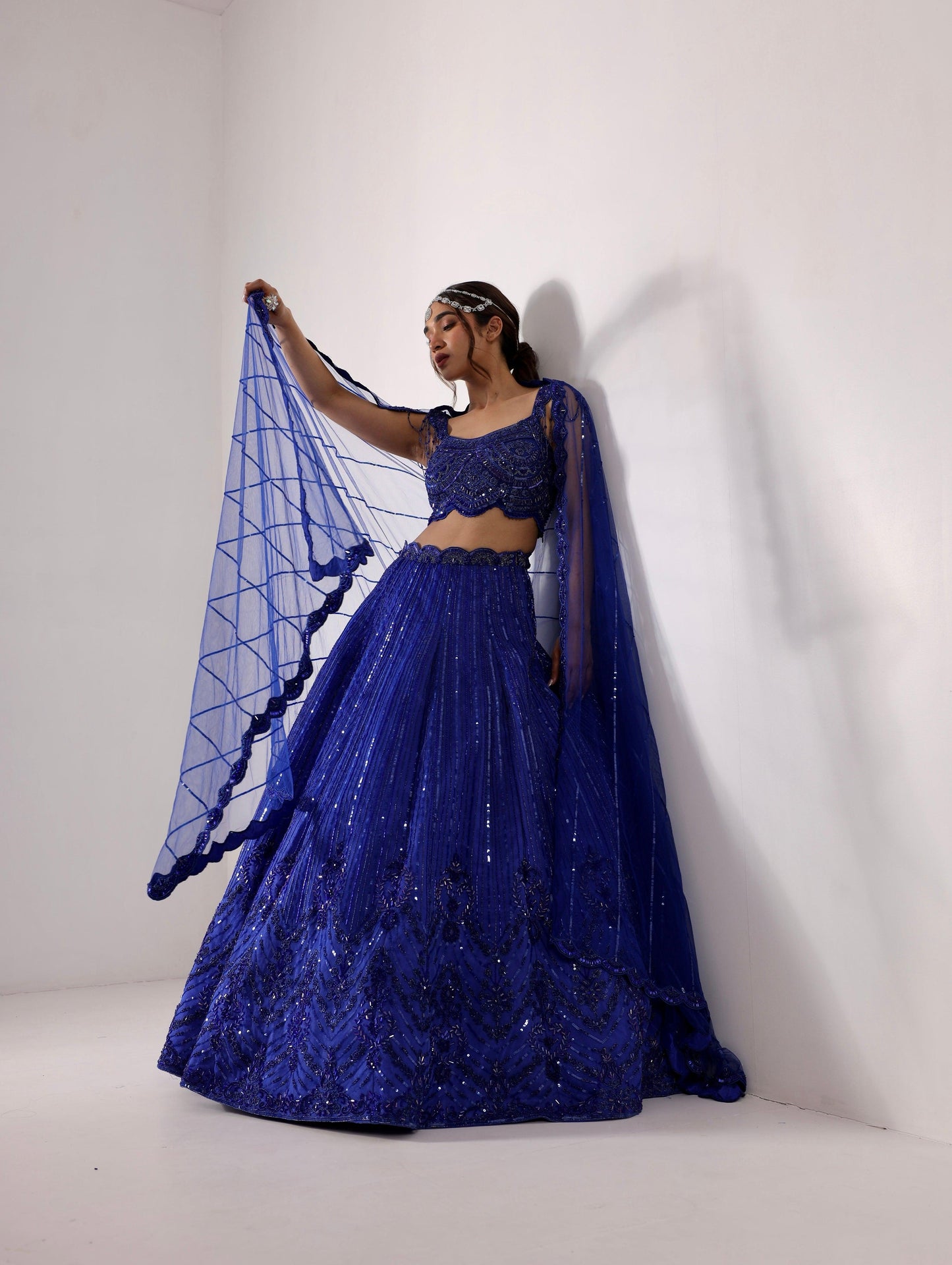 Zarrah Royal blue lehenga set - Nishi Madaan Label