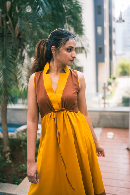 Mustard & Caramel cinch dress