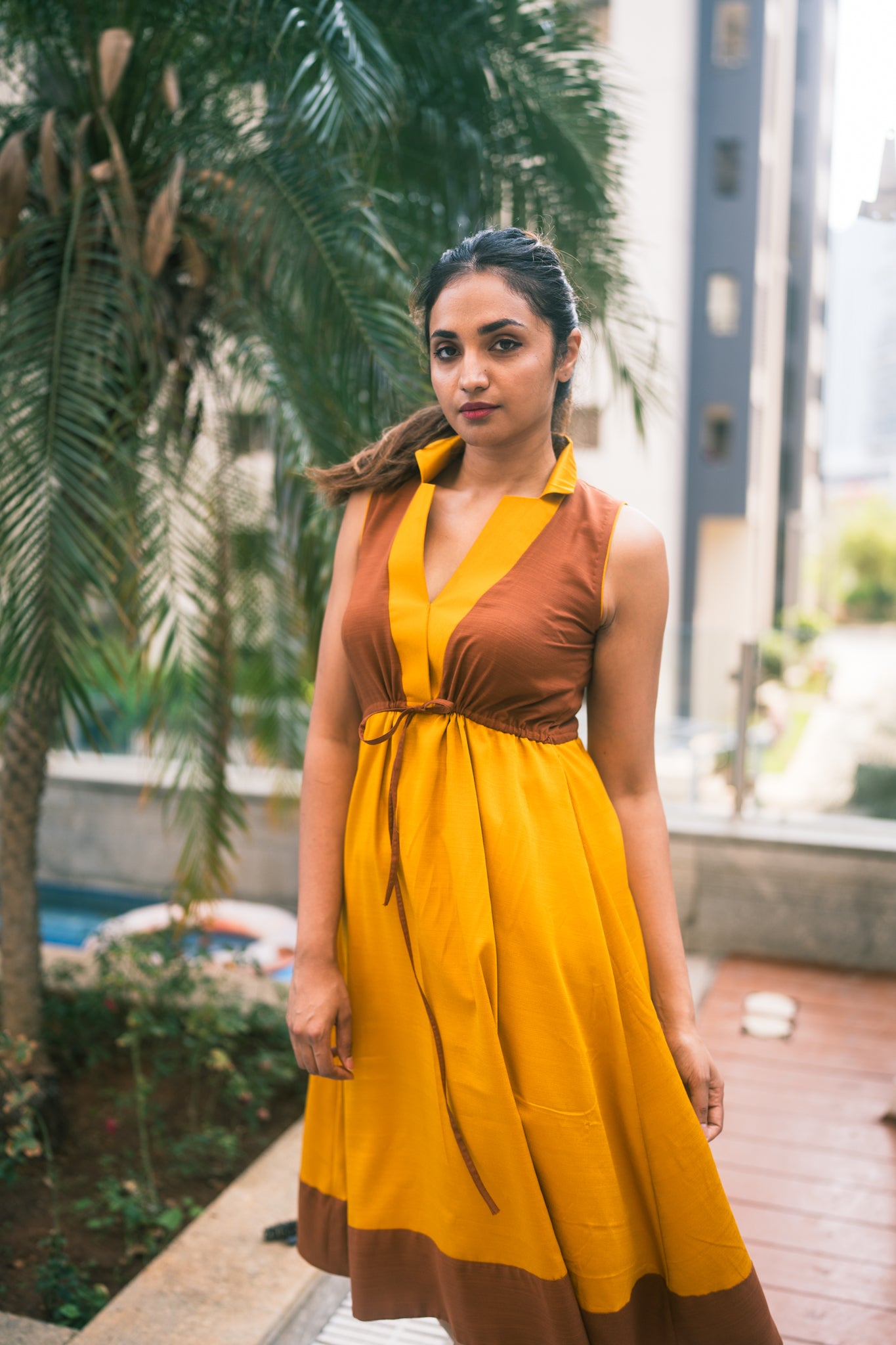 Mustard & Caramel cinch dress