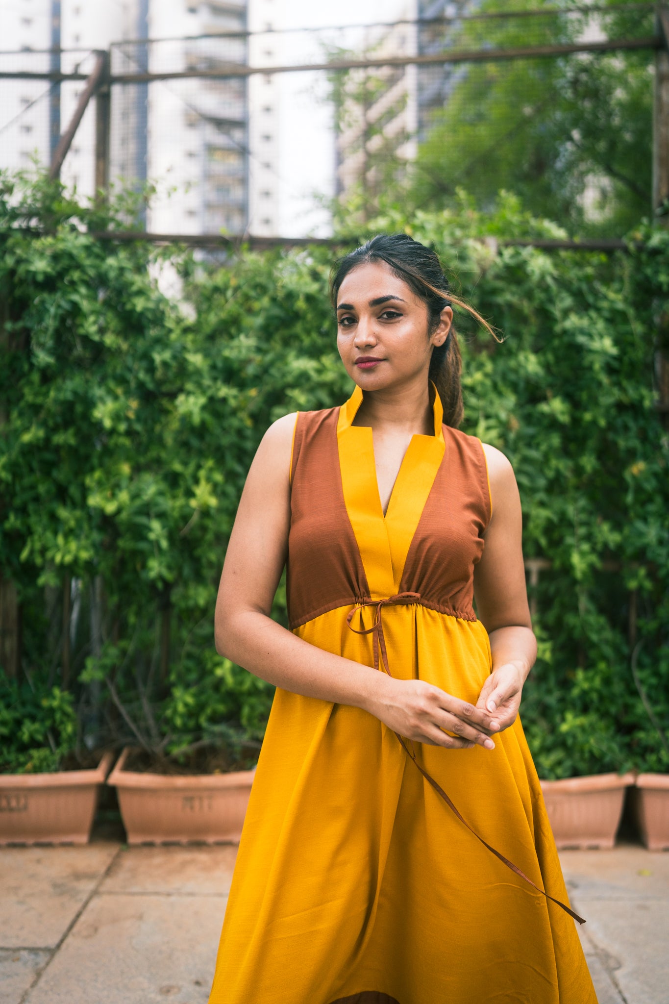 Mustard & Caramel cinch dress