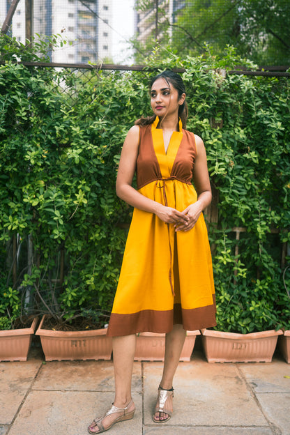 Mustard & Caramel cinch dress