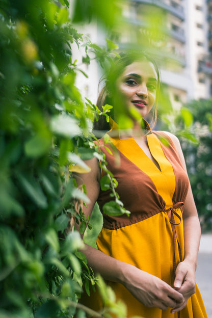 Mustard & Caramel cinch dress