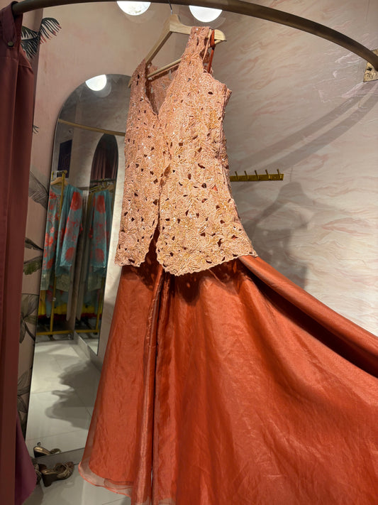 Rust orange palazo set