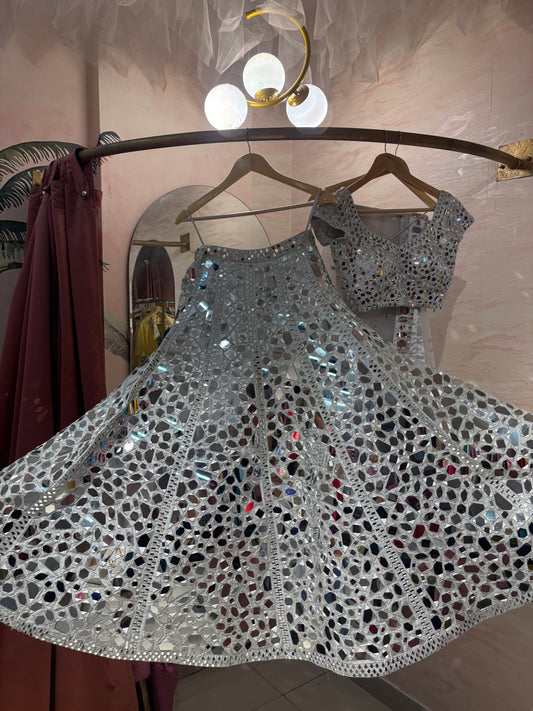 Mirror work lehenga