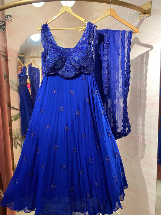 Royal blue lehanga set