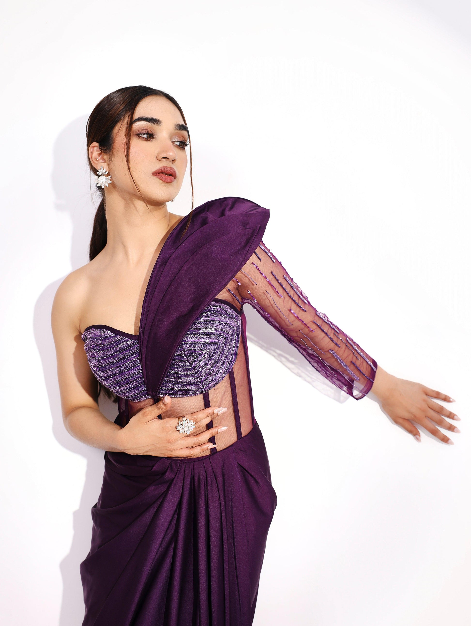 Audrey asymmetrical gown - Nishi Madaan Label