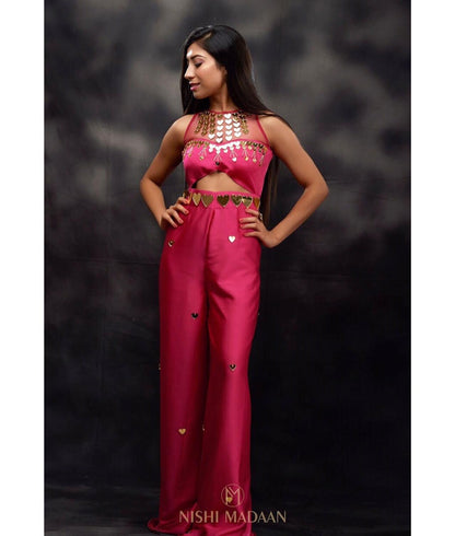 Dramatic fuchsia pink jumpsuit - Nishi Madaan Label