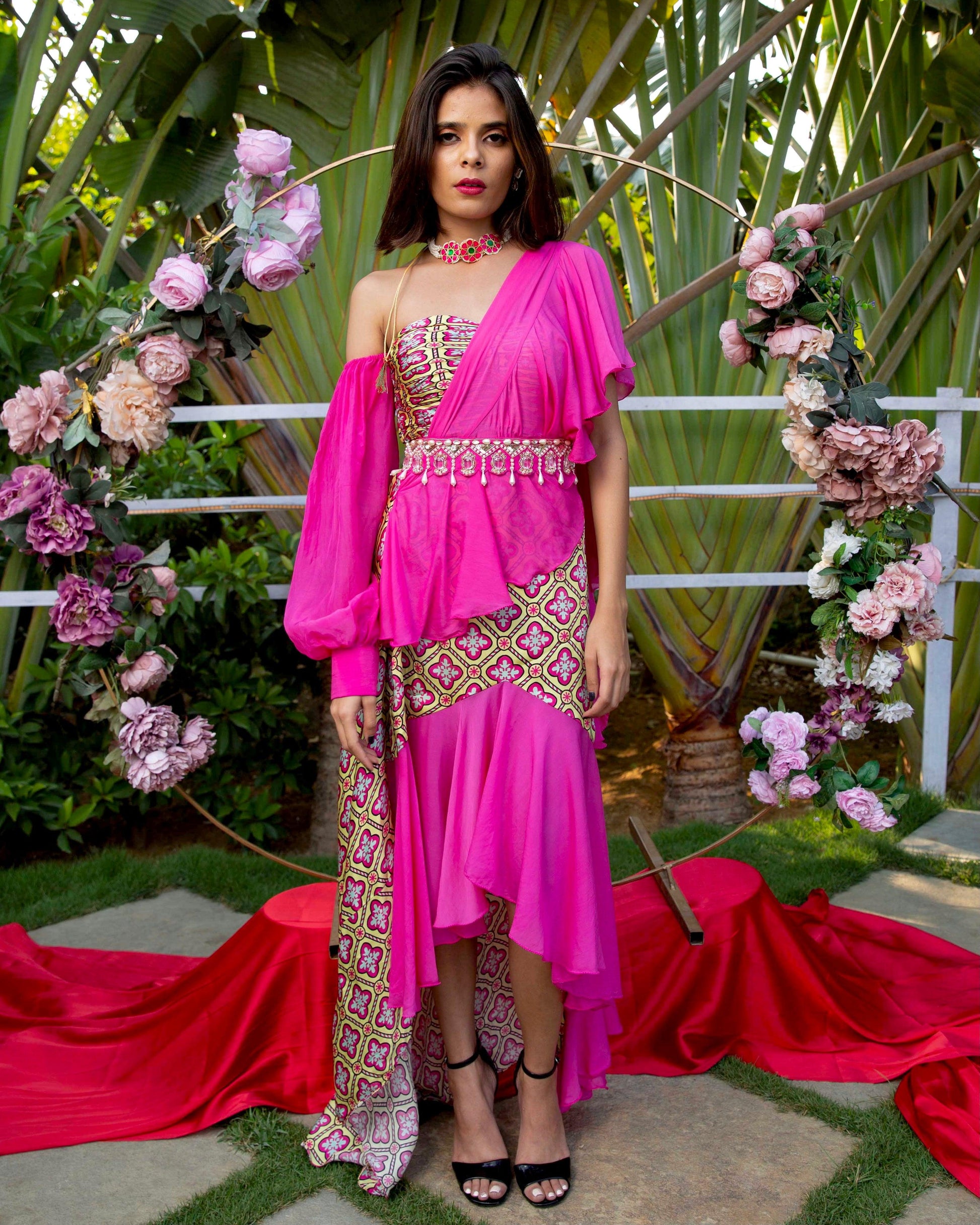 indo western dress from silk saree Dress Western Sarees Online Party Wear Indo Western Style Saree Buy Indo Western Fusion Saree