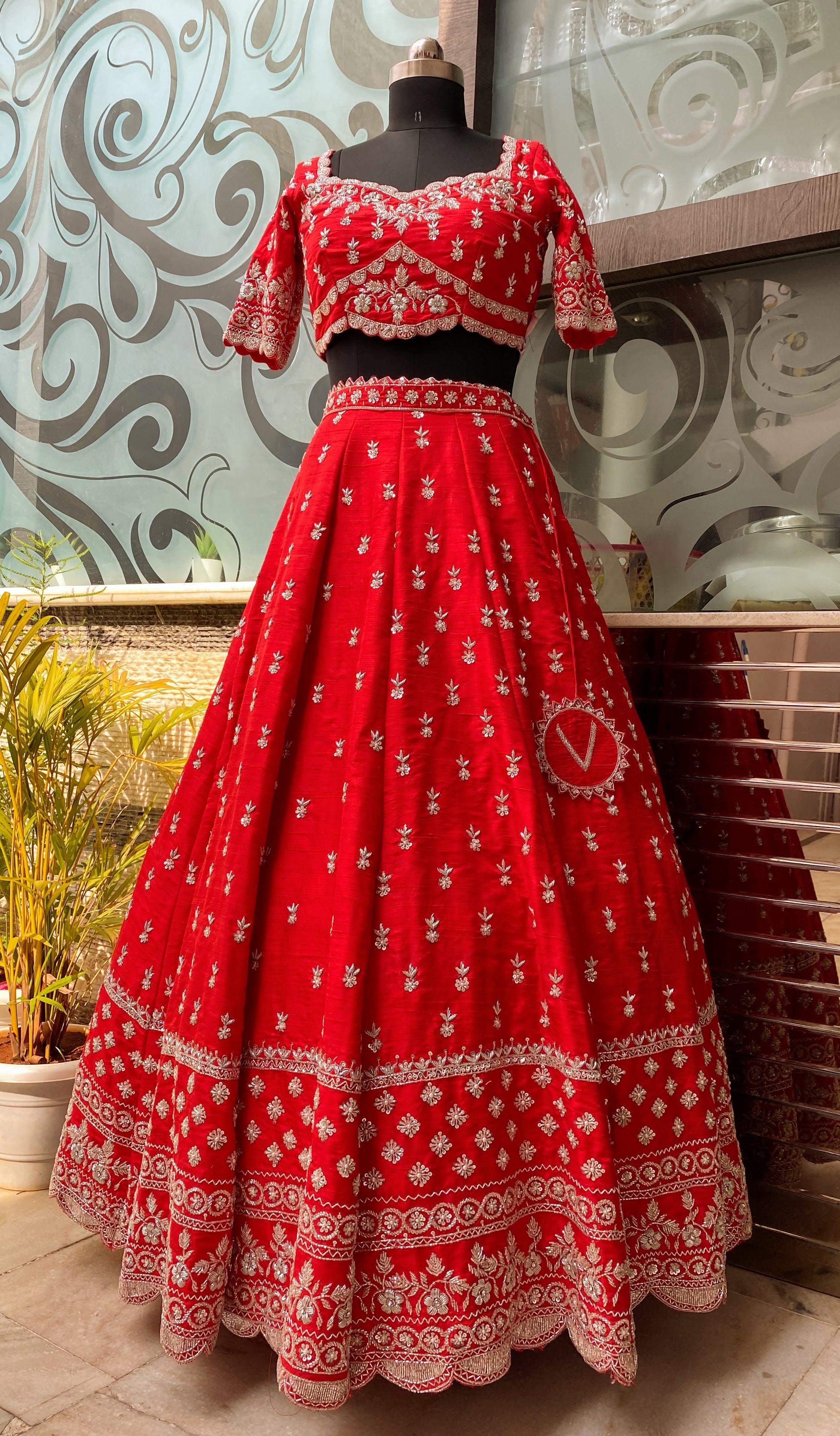 Deep Red Bridal Lehenga 784 – Pakistan Bridal Dresses