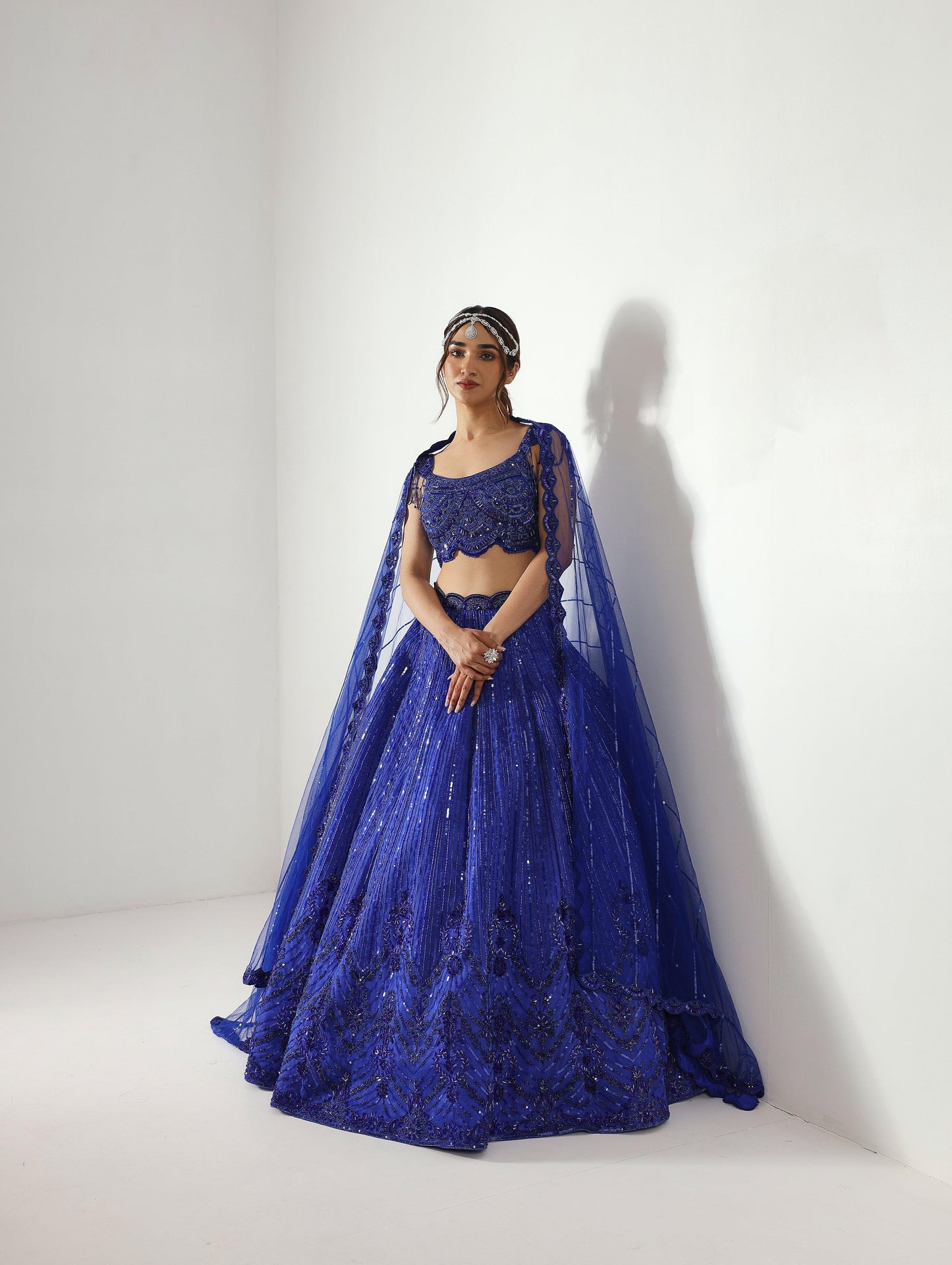 Zarrah Royal blue lehenga set - Nishi Madaan Label